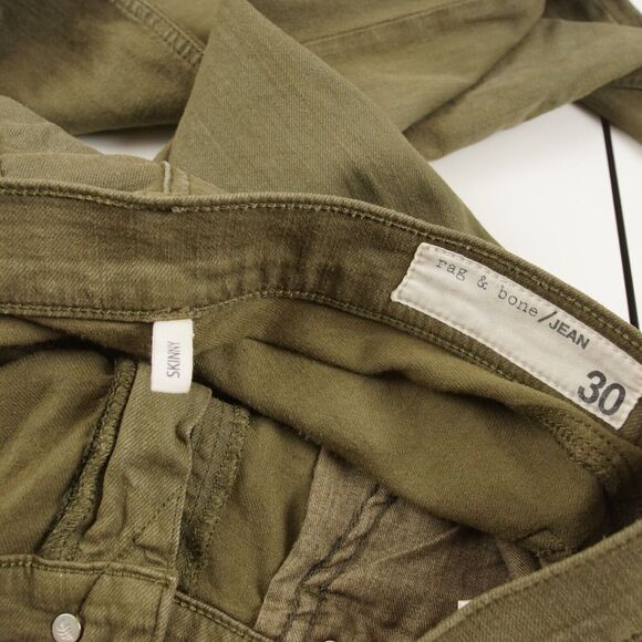 Rag & Bone Green Skinny Jeans with Stretch Fit - Picture 9 of 12